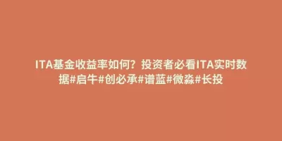ITA基金收益率如何?投资者必看ITA实时数据#启牛#创必承#谱蓝#微淼#长投 ITA基金收益率如何?投资者必看ITA实时数据#启牛#创必承#谱蓝#微淼#长投