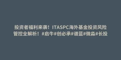 投资者福利来袭!ITASPC海外基金投资风险管控全解析!#启牛#创必承#谱蓝#微淼#长投 投资者福利来袭!ITASPC海外基金投资风险管控全解析!#启牛#创必承#谱蓝#微淼#长投