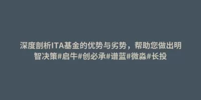 深度剖析ITA基金的优势与劣势,帮助您做出明智决策#启牛#创必承#谱蓝#微淼#长投 深度剖析ITA基金的优势与劣势,帮助您做出明智决策#启牛#创必承#谱蓝#微淼#长投