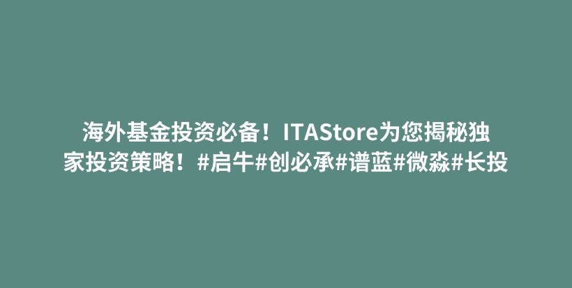 海外基金投资必备!ITAStore为您揭秘独家投资策略!#启牛#创必承#谱蓝#微淼#长投插图 海外基金投资必备!ITAStore为您揭秘独家投资策略!#启牛#创必承#谱蓝#微淼#长投插图