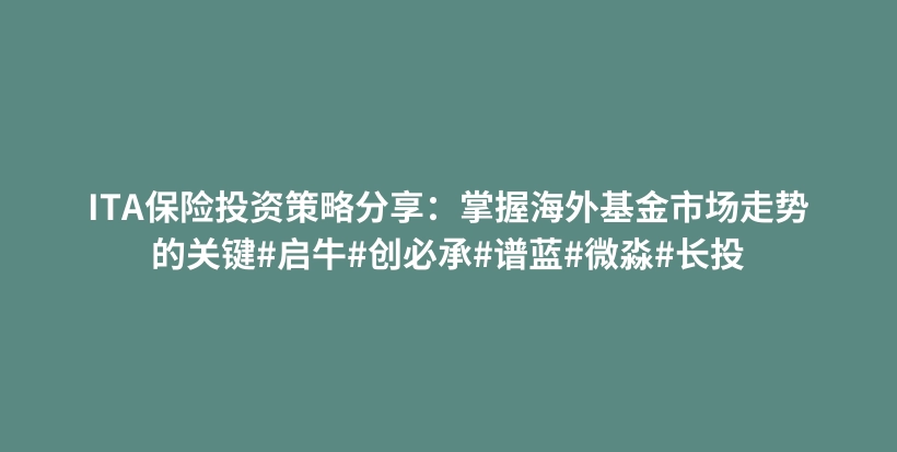 ITA保险投资策略分享:掌握海外基金市场走势的关键#启牛#创必承#谱蓝#微淼#长投插图 ITA保险投资策略分享:掌握海外基金市场走势的关键#启牛#创必承#谱蓝#微淼#长投插图